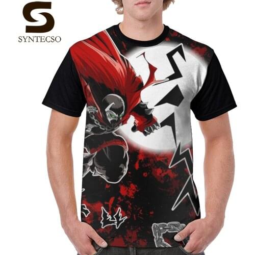 Spawn T Shirt Spawn All-Over Red T-Shirt Mens Printed Graphic Tee Shirt Plus size Fashion Polyester Fun Short Sleeves Tshirt