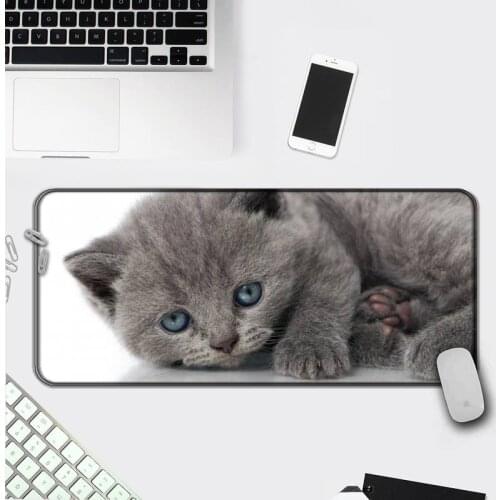 Cute kitten funny cat Laptop Gaming Mice Computer Gaming Mousepad Anti-slip Natural Rubber with Locking Edge Gaming Mouse Mat