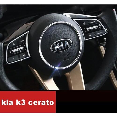 Lsrtw2017 Stainless Steel Car Steering Wheel Mark Ring Trims for Kia K3 Forte Cerato 2019 2020 2021 Interior Accessories