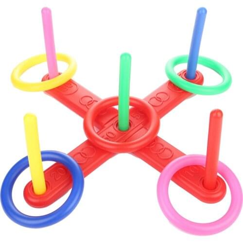 Ring Toss Game Quoits Hoopla Set Quiots Pegs Rope Target Kids Garden Party
