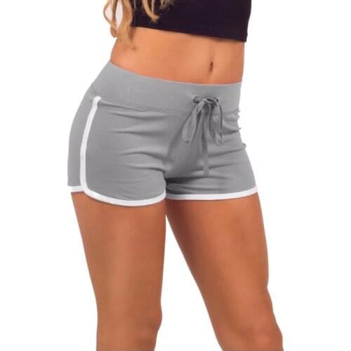 Summer Leisure Women Shorts Contrast Binding Side Split Elastic Waist Loose Casual Shorts Yo-Ga Short Feminino