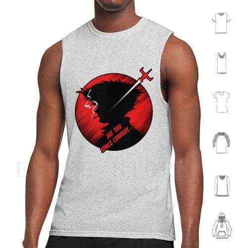 See You Space Cowboy Tank Tops Vest Cowboy Bebop Cowboy Bebop Anime Cowboy Bebop Manga Jazz Beop Jet Black Spike Spiegel