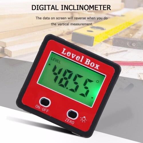Mini Red Precision Digital 2-key Inclinometer Spirit Level Box Protractor Angle Finder Gauge Meter Bevel Box With Magnet Base