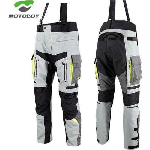 MOTOBOY Men Motorcycle Pants Reflective light Waterproof Warm Motocross Riding Wearable 600D Oxford Biker Trousers With Straps