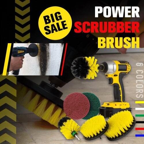 Drill Brush Cleaner Kit Power Scrubber Brush For Household Bathroom Bathtub Floor Electric Cleaning Brush Car Tire Wheel Brush