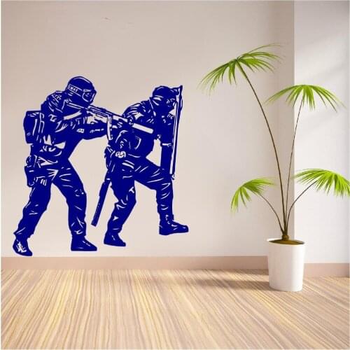 Two Snnipers Pattern Home Living Room Art PVC Decor Wall Sticker Two Unique Police Soldiers Special Vinyl Wall Decals WY-49