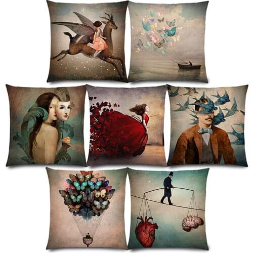 New Elegant Lady Lovely Girl Shakespeare Plays Fantasy Painting Heart Free Wish Sea Cushion Cover Sofa Throw Pillow Case