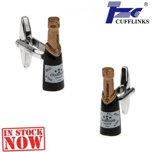 New Arrival Champagne Bottle Cufflink Cuff Link 2 Pairs Free Shipping TZG Brand