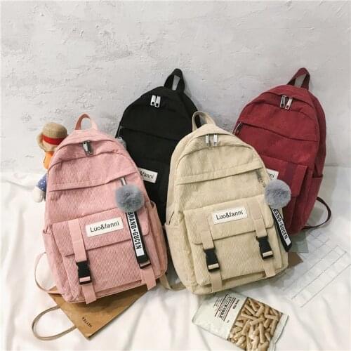 Corduroy Women Backpack New Trend Female Backpack Fashion Casual Teenagers Girls School Shoulder Bag Female Mochila Backpack