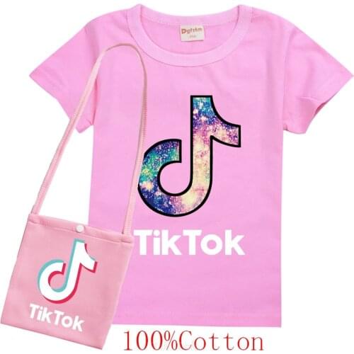 Baby Boys and Girls Tik Tok Fashion T shirt Children Short Sleeve Summer Tops Kids T-shirt Teenagers Clothes 2-16Year