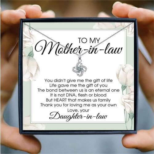 To My Mother in law Necklace Women Round Small AAA Zircon High Quality Pendant Necklace Mothers Day Jewelry Birthday Gift