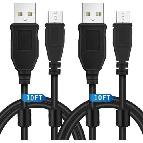PS4 Xbox magnetic ring shielded cable game handle anti-interference data cable lengthens 3M micro USB charging cable