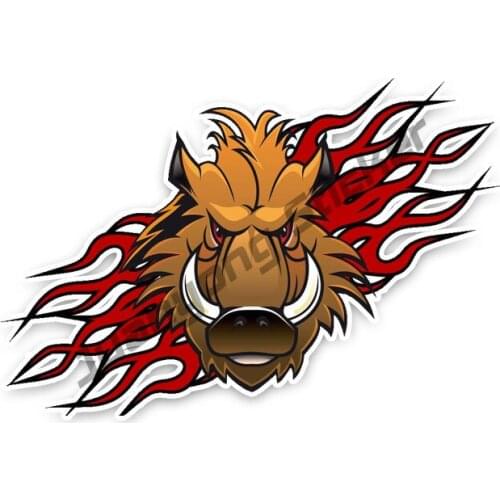 Frightening Wild Boar Creative Decals Popular Animal Fantastic Nice Quality Car Sticker Scratch-Proof Exterior Decor PVC13x9cm