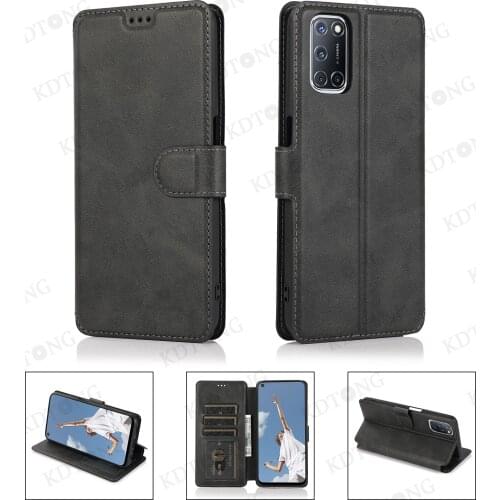 Luxury Leather Flip Case For OPPO Realme Q C3 5 5i 5S 6 6i 7 PRO A92 A52 A31 A12 A11 X A9 A8 A7 AX7 A5 S Solid Color Phone Cases