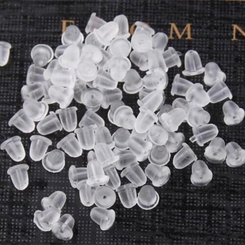 D001 New Fashion 100pcs/lot Earrings Jewelry Accessories Bullet Plastic Ear Plugging blocked Earring Back DIY