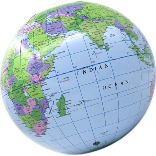 30cm Inflatable Globe World Earth Ocean Map Ball Educational Supplies Geography Learning Educational Beach Ball Kids Geography