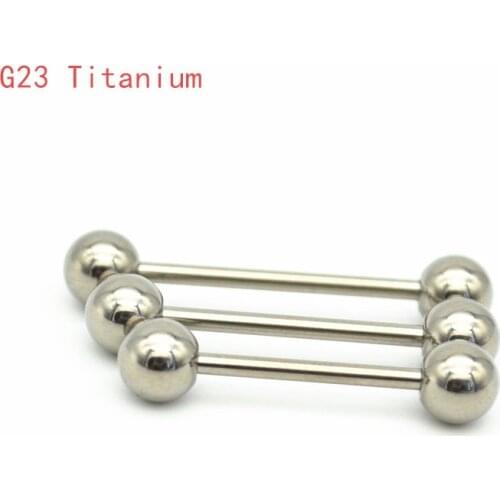 Straight Barbell Tongue Bar Rings Grade 23 Titanium G23 Body Piercing Jewelry Fashion Stud 14G 16mm 19mm 21mm