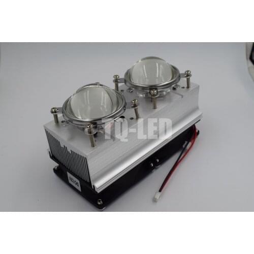 DC12V Led heatsink TRadiator with Fan + 57mm glass lens for 40W 60W 100W High Power Led 60degree light angle