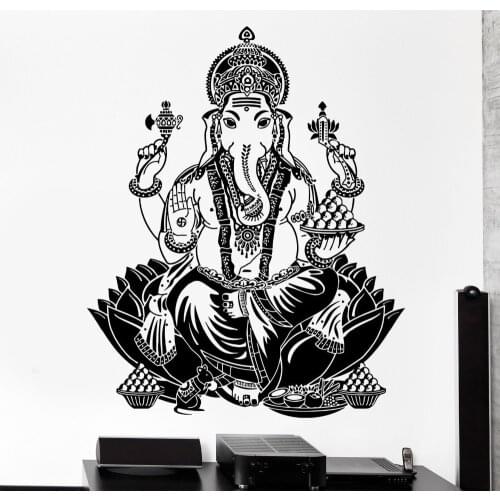 Buddha Dance Indian Hinduism Wall Sticker Home Decor Wall Decal Elephant Ganesh Buddhism Indian Namaste Buddha Om Yoga God D176