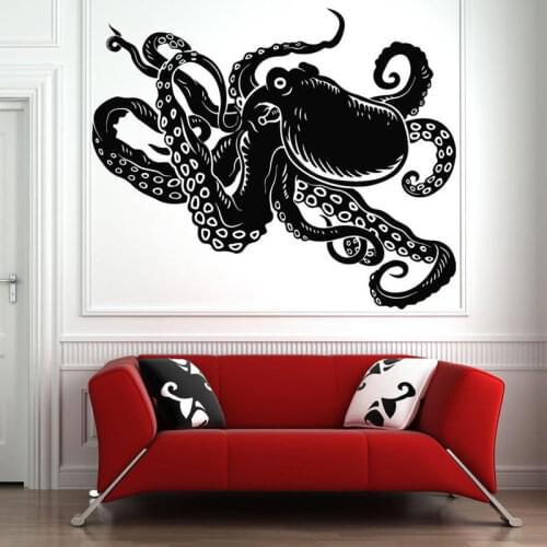 Ocean Biological Sea Decoration Octopus Tentacles Wall Sticker Vinyl Home Decor Living Room Bathroom Decals Interior Mural 3320