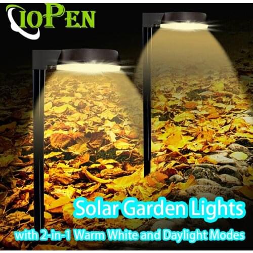 Solar led light outdoor Waterproof Solar lawn light with 2-in-1 Warm White and Daylight Modes, Solar Lights for Garden/Landscape