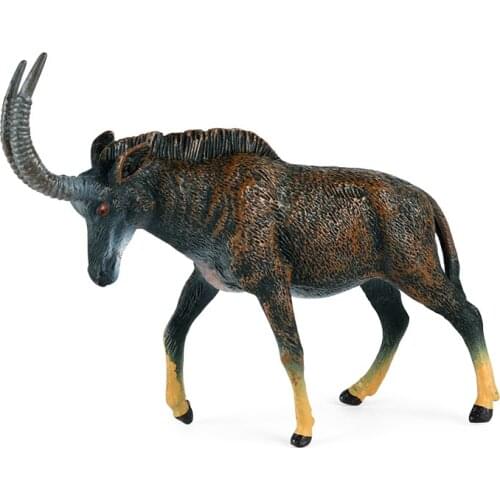 Black Horse Antelope Animal Figure Collectible Toys Wild Animal Action Figures Kids Plastic Cement Toys