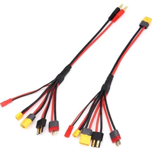28cm 14AWG 4.0mm Banana XT60 Plug to XT60 XT30 JST TRX TPlug Charger Adapter Cable for IMAX B6 ISDT Charger RC FPV Racing Drone