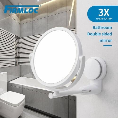 Firmloc 1X 3X Magnifying Suction Cup Wall Mounted Bathroom Mirror Smart Mirror Bathroom Mirror Make up Mirrors Accessories