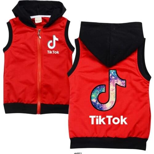 Tik Tok Children Outerwear Baby Boys Vest 2021 Autumn Infant Clothing Waistcoat Tik Tok Sleeveless Kid Hooded Cotton Coat