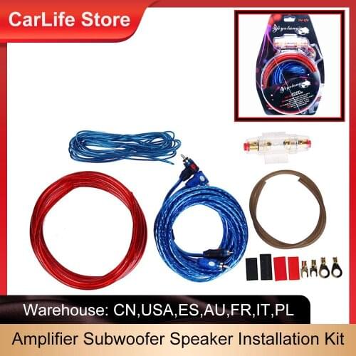 1 Set Car Audio Connected 8 Gauge Amp Wire Wiring Amplifier Subwoofer Speaker Installation Kit 8GA Power Cable Fuse Holder