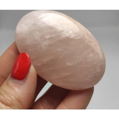 1pcs Natural Rose Quartz Palm Stone Tumbled Stone Reiki Healing Energy Stone