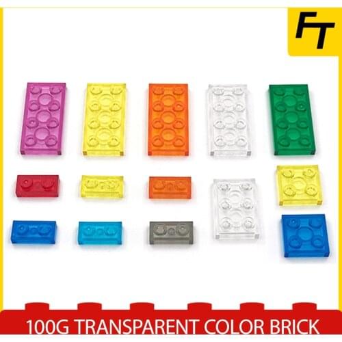 100g Small Particle Bricks 1x2 2x2 2x4 Transparent Board MOC Building Block Accessories Building Block Castle Toys