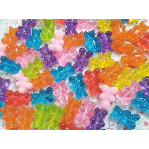 20Pcs Colorful Gummy Bear Beads for DIY, Jewelry Nail art (10x16mm) Nail Art Charms | Kawaii Gummy Bear Nail Charms