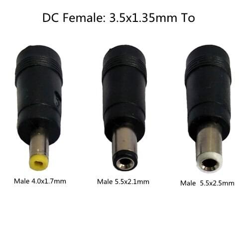 5Pcs Sample Female 3.5*1.35mm To Male DC Power Plug Header Adapter Connector, 4.0*1.7mm, 5.5*2.1mm, 5.5*2.5mm