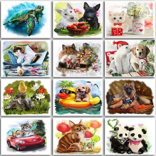 5D DIY Diamond Painting animals Cartoon Cute cat dog home decor Full Square&Round Diamond mosaic Diamand embroidery Cross stitch