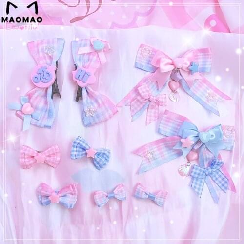 Lolita Handmade Star Bow Clip Dreamy JSK Hair Accessories