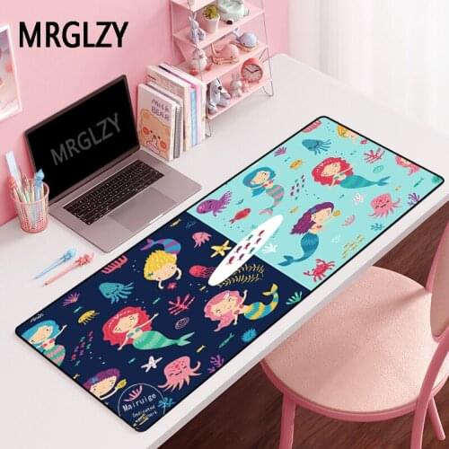 MRGLZY Cute Mermaid Large Gamer Multi-size Mouse Pad XXL 30*80CM Long MousePad Carpet Laptop Gaming Accessories DeskMat for LOL