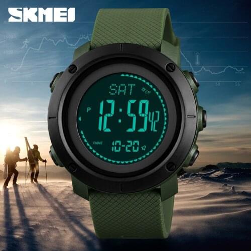 SKMEI Outdoor Compass Watches Mens Digital Sport Wristwatches For Men Thermometer Pressure Weather Tracker Watch reloj 1427