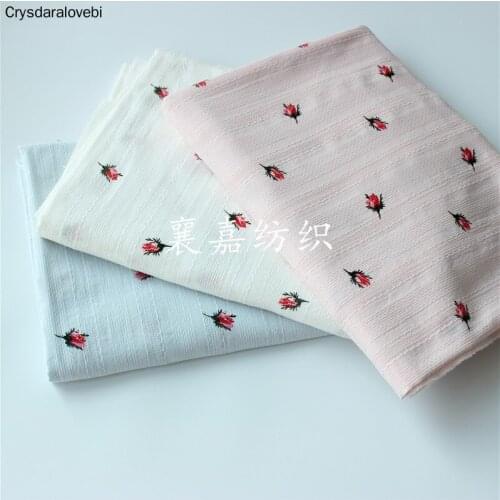 Flower Printed Cotton Crepe Fabric DIY Sewing Quilting Cotton Material Pure Cotton Crepe Fabric for Patchwork