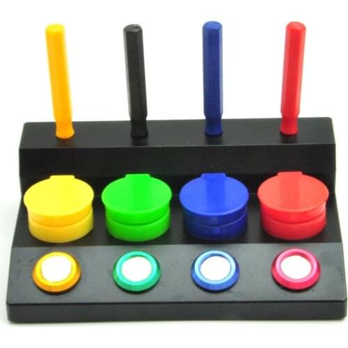 DB-31226 4 Cups Watch Oil Dip Oiler Stand,Ladder Type Ceramic Cup Watch Oiler Tools with 4pcs Oiler Pens For Watchmaker