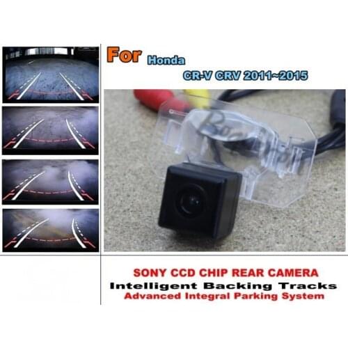 For Honda For CR-V For CRV 2011~2015 Smart Tracks Chip Camera / HD CCD Intelligent Dynamic Parking Car Rear View Camera