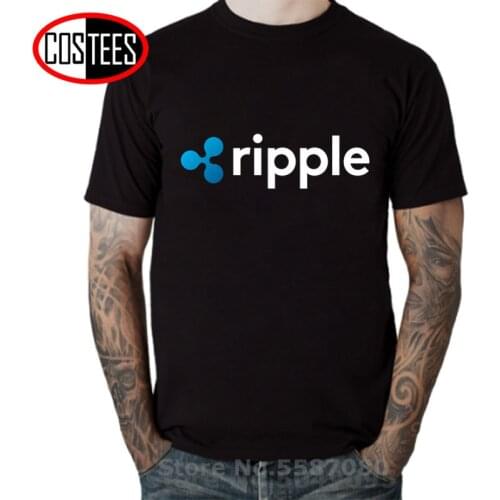 Bitcoin T Shirts Ripple XRP Coin Crypto Cryptocurrency Mens Over Size 5XL Purified Cotton Short Sleeve T-Shirt O Neck Tee shirts