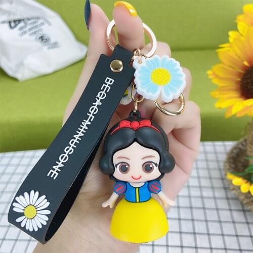 Ins Internet Celebrity Gift Keychain Cute Mermaid Pendant Wholesale Keyring Cartoon Disney Princess Series Key Chain Womens