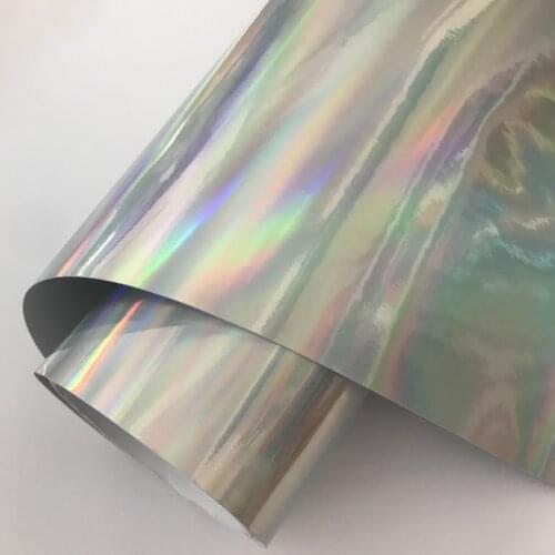 Laser Chrome Holographic Silver Vinyl Wrap Film Foil For Car Wrapping Sticker Chameleon Vehicle Car Decal With Air Release