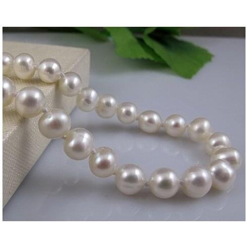 Unique Pearls jewellery Store,45cm AA 6-7MM White Color Freshwater Pearl Necklace,Charming Women Gift