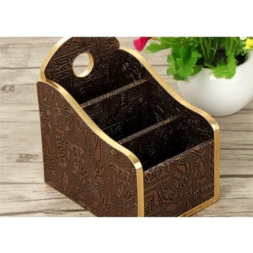 Fashion Leather Pattern Remote Control Storage Box Creative Desktop Finishing Storage Box Living Room Debris Storage Basket