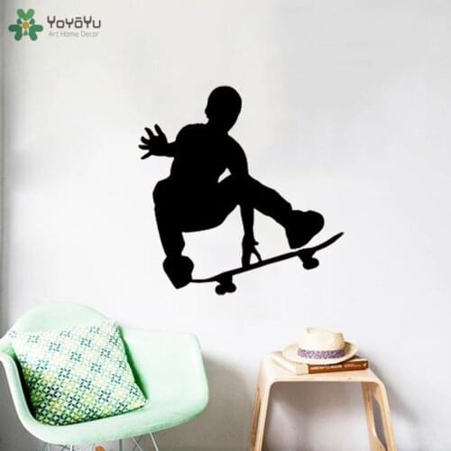 YOYOYU Wall Decal Creative Sport Decor Art Skateboard Vinyl Wall Sticker Adhesive Home Accessories Decals Boys Bedroom DIY CT753