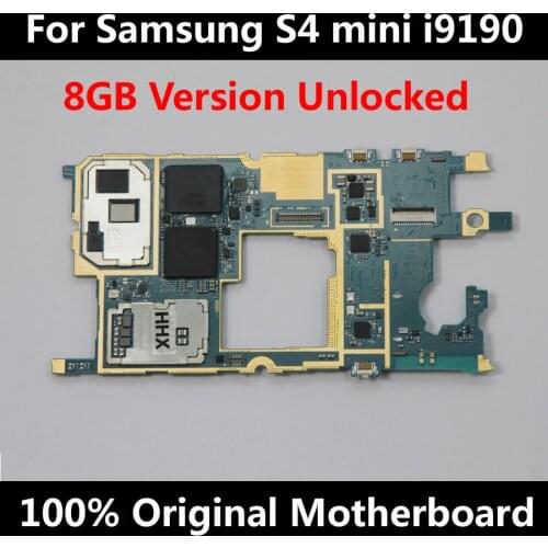 Official Version 8GB for Samsung Galaxy S4 Mini Motherboard I9190 I9195 Original Unlocked Motherboard Full Chips Logic Board