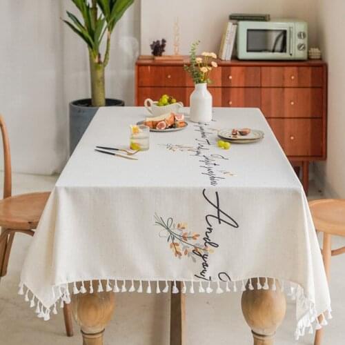 Cotton Linen Wedding Party Table Cloth Rectangular Country Style Plaid Print Dining Table Cover Decor Tablecloth Kitchen Home