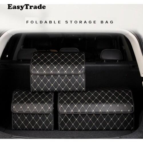 For Toyota RAV4 RAV 4 2020 2019 2014 Accessories PU Leather Car Trunk Organizer Storage Bag Portable Auto Storage Box Folding